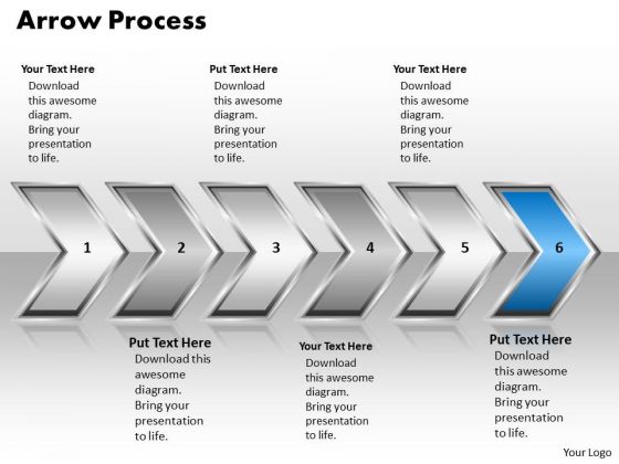 Ppt Pointing Even Arrow Forging Process PowerPoint Slides 6 Stage Templates