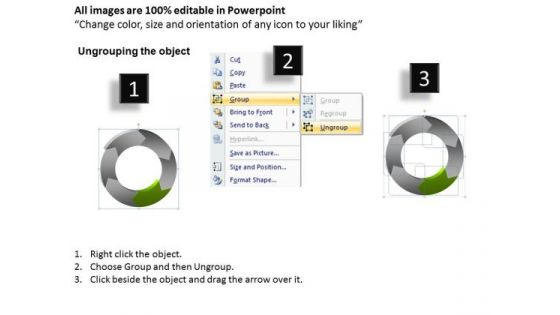 Ppt Power Point Org Chart Shaped Arrows 6 Segments PowerPoint Templates
