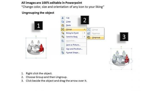 Ppt Red Men Standing On Business PowerPoint Theme Pie Chart Templates