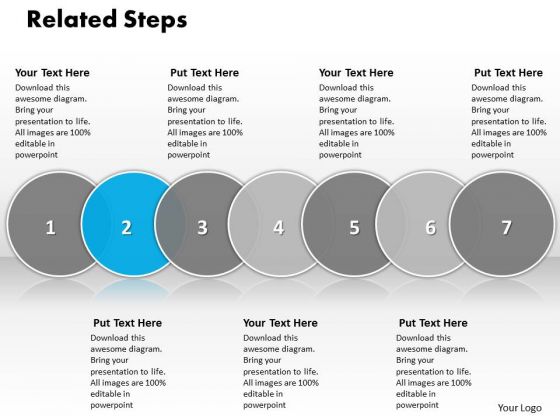 Ppt Related Seven Steps Arranged In Row PowerPoint Templates
