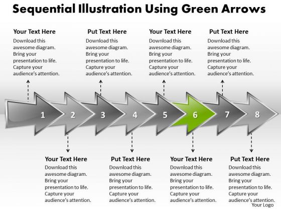 Ppt Sequential Explanation Using Arrows PowerPoint 2010 Templates