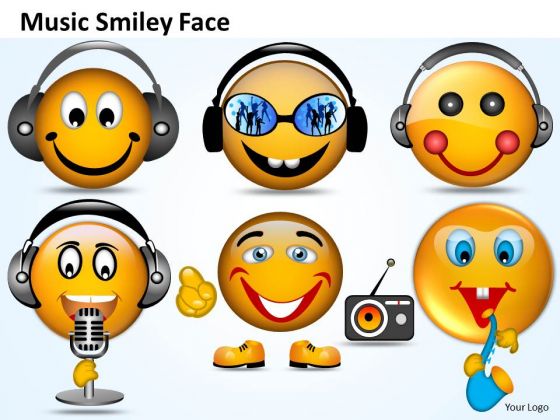 Ppt Singing Smiley Emoticon With Mike PowerPoint Templates