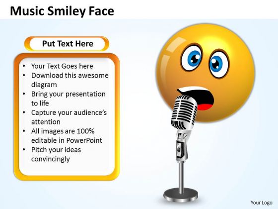 Ppt Singing Smiley Emoticon With Mike Project Management PowerPoint Templates