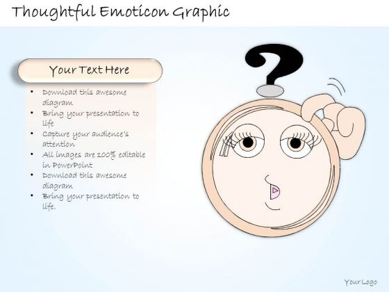 Ppt Slide 1814 Business Diagram Thoughtful Emoticon Graphic PowerPoint Template Diagrams