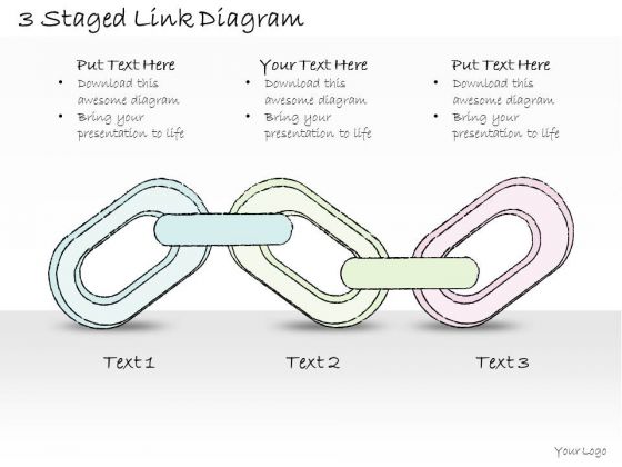 Ppt Slide 3 Staged Link Diagram Business Plan