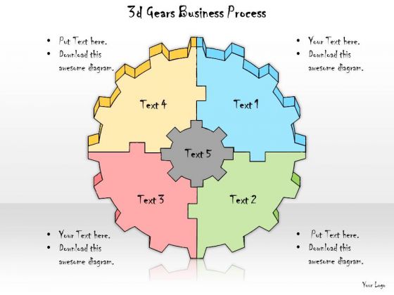 Ppt Slide 3d Gears Business Process Plan