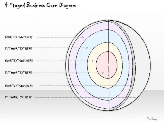 Ppt Slide 4 Staged Business Core Diagram Plan