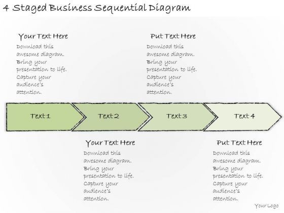 Ppt Slide 4 Staged Business Sequential Diagram Plan