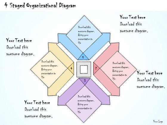 Ppt Slide 4 Staged Organizational Diagram Marketing Plan