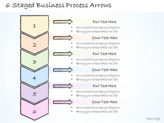 Ppt Slide 6 Staged Business Process Arrows Sales Plan