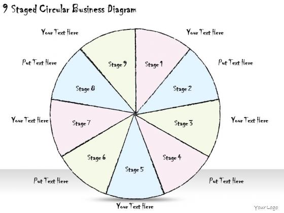 Ppt Slide 9 Staged Circular Business Diagram Diagrams