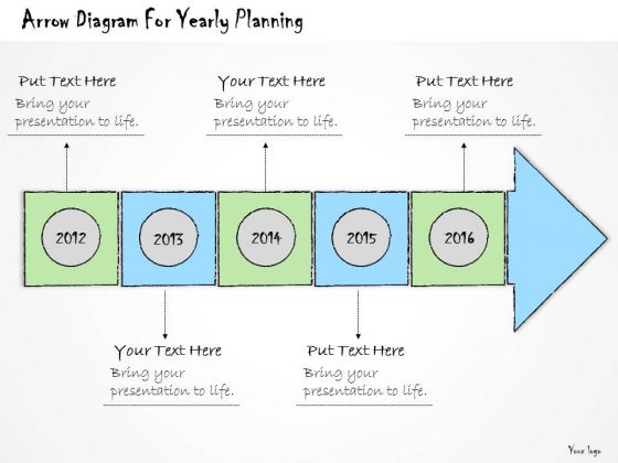 Ppt Slide Arrow Diagram For Yearly Planning Strategic