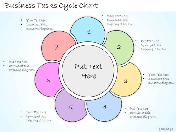 Ppt Slide Business Tasks Cycle Chart Sales Plan