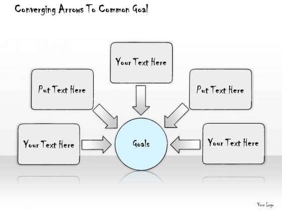Ppt Slide Converging Arrows To Common Goal Sales Plan