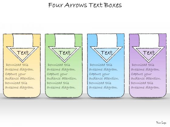 Ppt Slide Four Arrows Text Boxes Consulting Firms