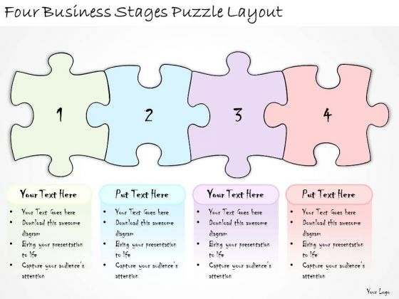 Ppt Slide Four Business Stages Puzzle Layout Strategic Planning