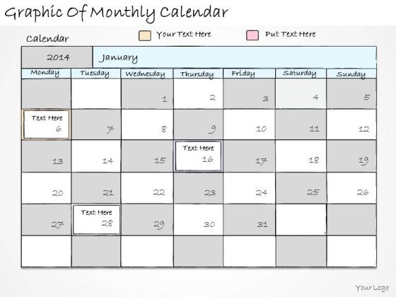 Ppt Slide Graphic Of Monthly Calendar Marketing Plan