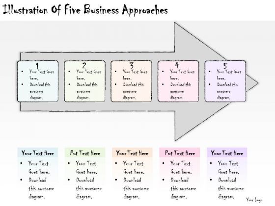 Ppt Slide Illustration Of Five Business Approaches Plan