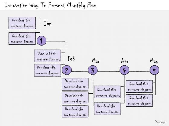 Ppt Slide Innovative Way To Present Monthly Plan Strategic Planning