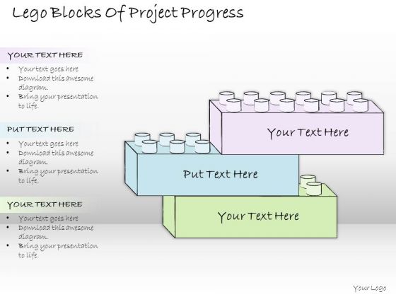 Ppt Slide Lego Blocks Of Project Progress Consulting Firms