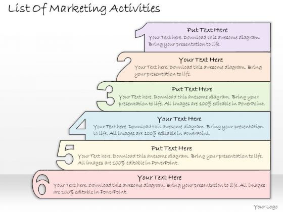 Ppt Slide List Of Marketing Activities Business Plan