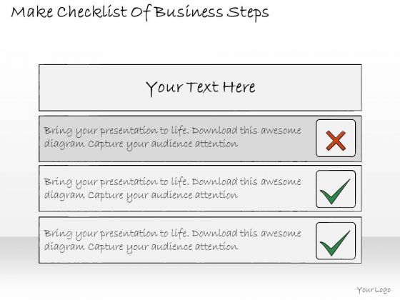Ppt Slide Make Checklist Of Business Steps Plan