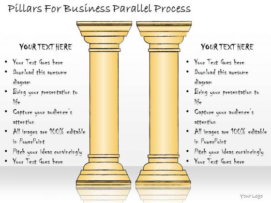 Ppt Slide Pillars For Business Parallel Process Diagrams