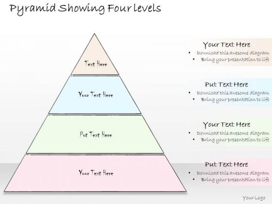 Ppt Slide Pyramid Showing Four Levels Sales Plan