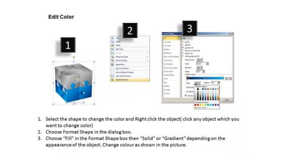 Ppt Slide Showing 3d Cube With Editable Colors PowerPoint Diagrams
