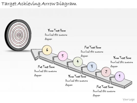 Ppt Slide Target Achieving Arrow Diagram Marketing Plan