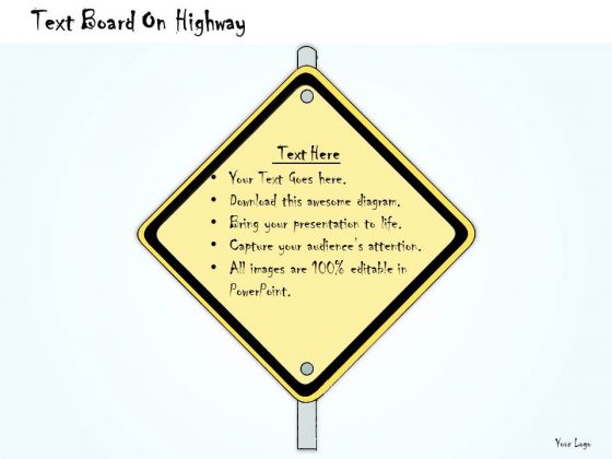 Ppt Slide Text Board On Highway Sales Plan