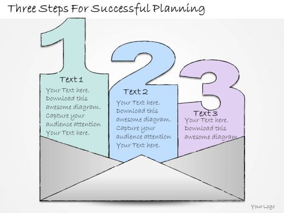 Ppt Slide Three Steps For Successful Planning Business Diagrams