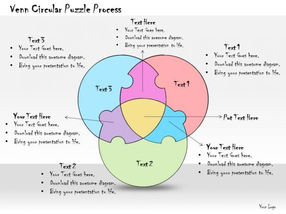 Ppt Slide Venn Circular Puzzle Process Business Plan