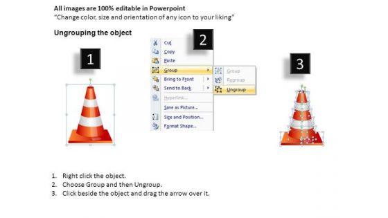 Ppt Slides Business Roadblocks Ahead Traffic Cones PowerPoint Templates