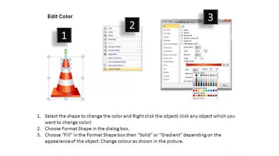 Ppt Slides Business Roadblocks Ahead Traffic Cones PowerPoint Templates