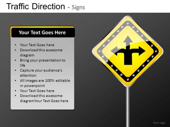 Ppt Slides Choices Of Directions Road Signs PowerPoint Templates
