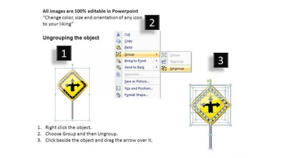 Ppt Slides Choices Of Directions Road Signs PowerPoint Templates