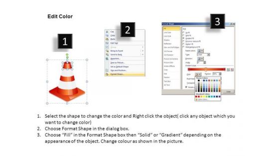 Ppt Slides Fallen Traffic Cones Change Path PowerPoint Templates