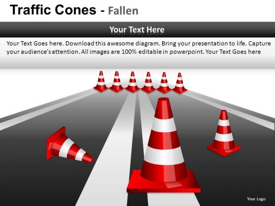 Ppt Slides Traffic Cones Business Obstacles PowerPoint Templates