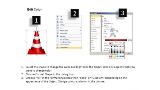 Ppt Slides Traffic Cones Business Obstacles PowerPoint Templates