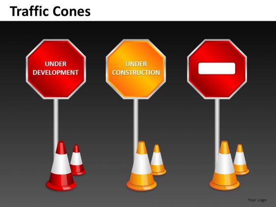 Ppt Slides Under Construction Development Road Signs PowerPoint Templates