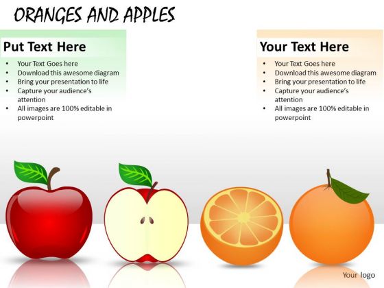 Ppt Slides With Apples Orangs Fruits Graphics