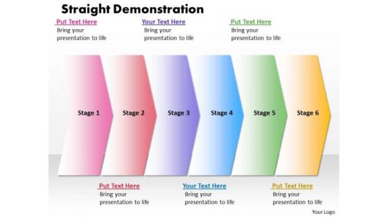 Ppt Straight Demonstration Of 6 State Diagram PowerPoint Templates
