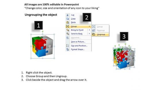 Ppt Template 3d Cube Puzzle Pieces