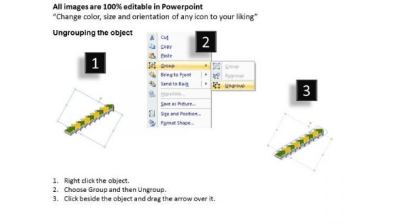 Ppt Template 9 State Diagram Linear Route Swim Lane PowerPoint 1 Image