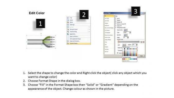 Ppt Templates 5 Outputs Cables Wires PowerPoint Slides