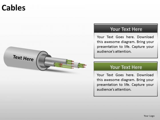Ppt Templates Core Of Wire Cables Diagram PowerPoint Slides