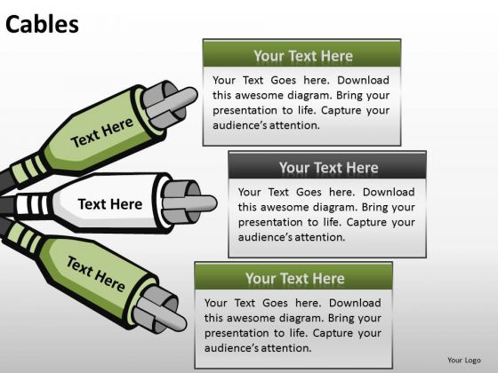 Ppt Templates Editable Cables Diagram PowerPoint Slides