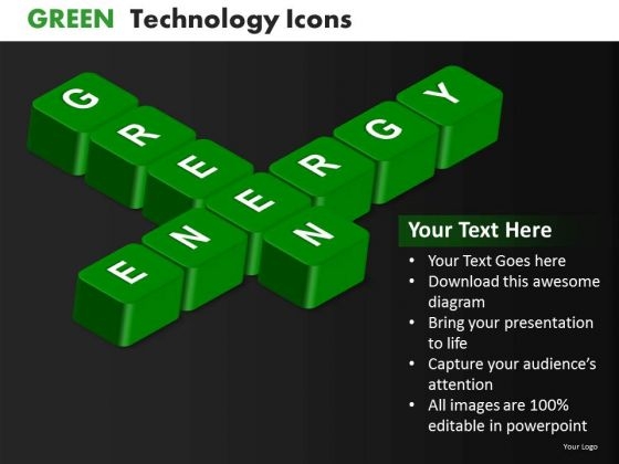 Ppt Templates Green Energy Text Symbol PowerPoint Slides