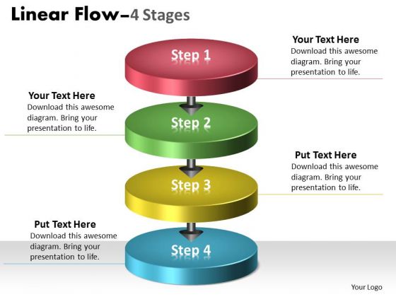 Ppt Theme 3d Illustration Of 4 Stages Free Firm Presentation Course 1 Design